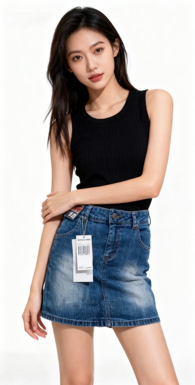Regal Wear Jeans Mini Skirt A-Line Denim Blue 1/2 Stretch Vintage Look Y2K Cute